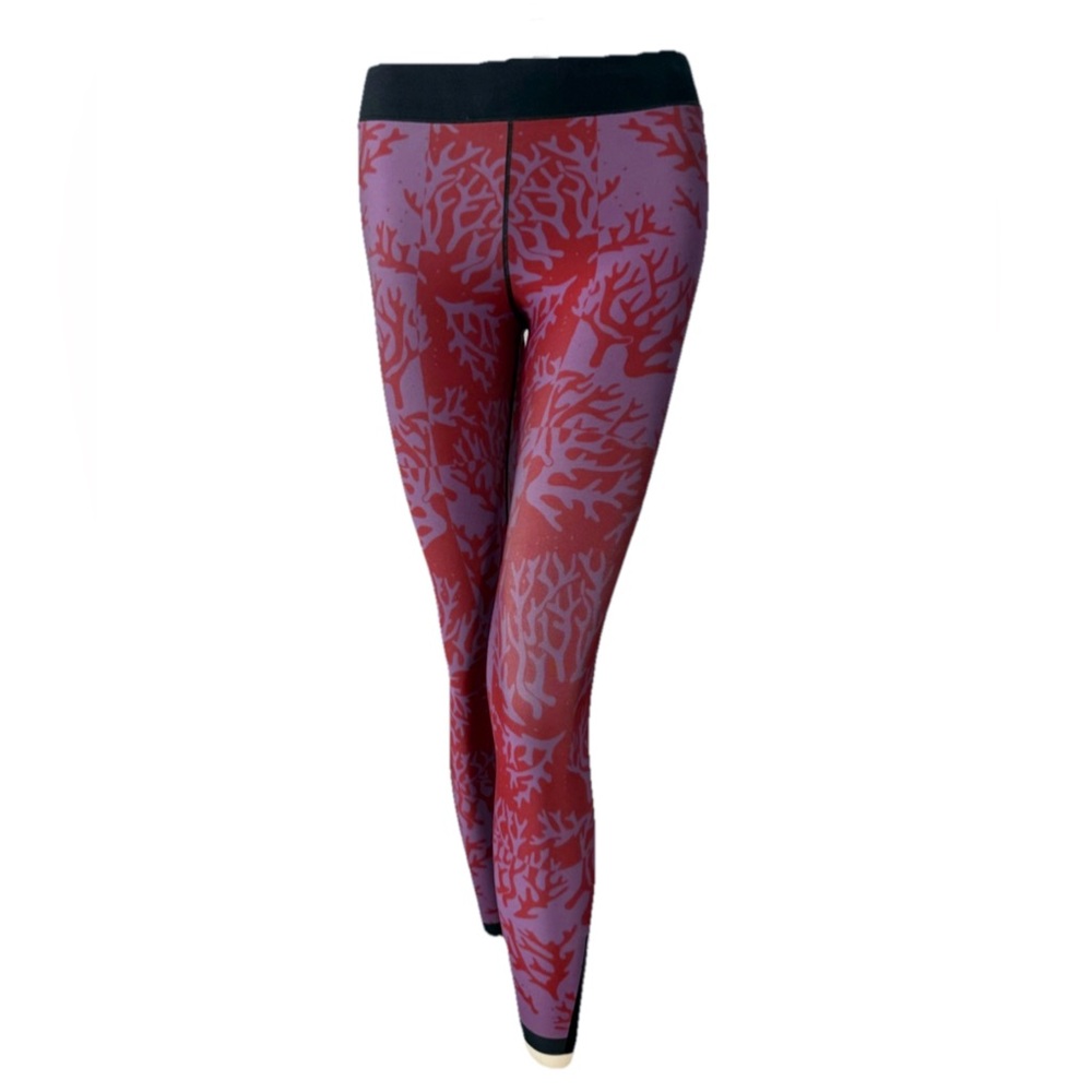 Ultracor Coral Reef Print Leggings Women’s XS Purple/Red RARE Made In USA